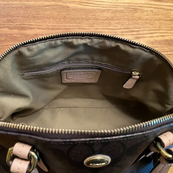 Coach Signature Monogram Handbag Satchel - Picture 8 of 11